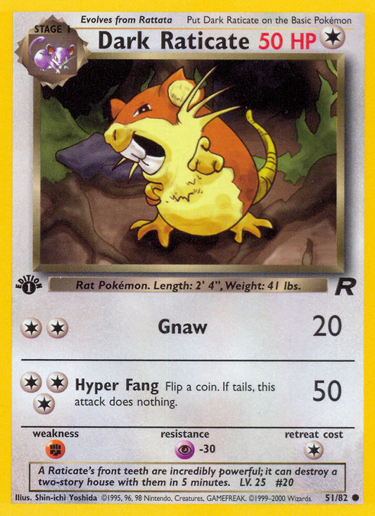 Dark Raticate (051/82) Reverse Holo card image