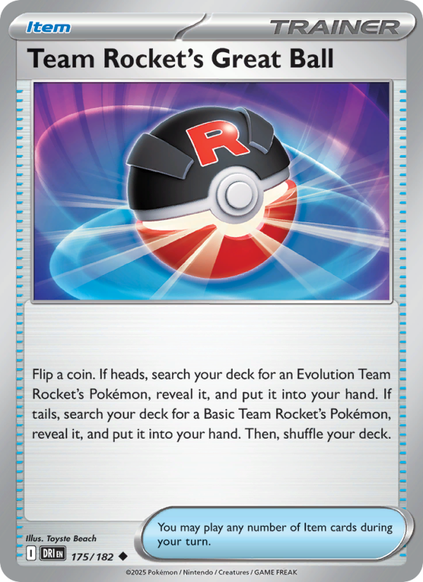 Team Rocket's Great Ball (175/182) Reverse Holo card image