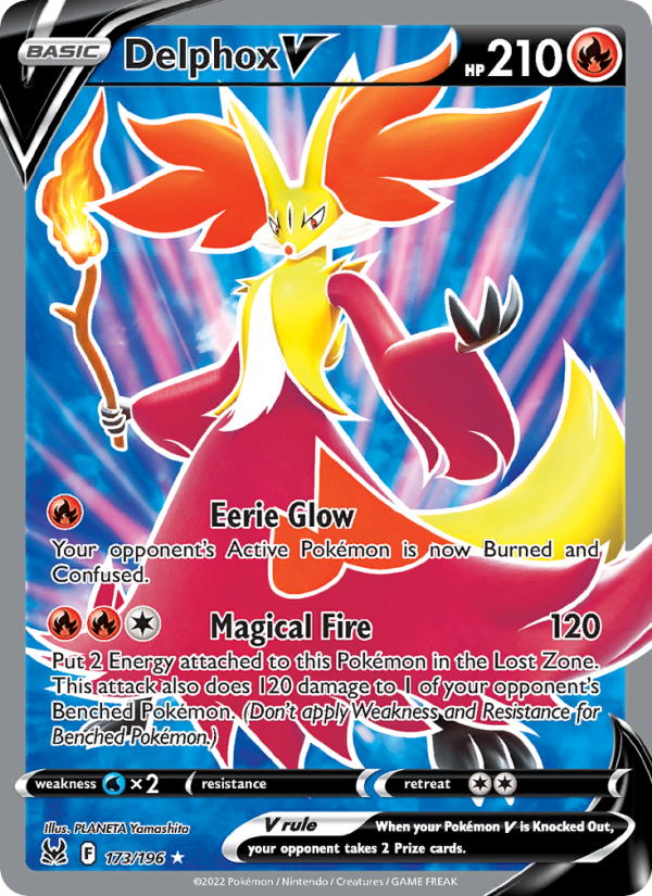 Delphox V (173/196) Holographic card image