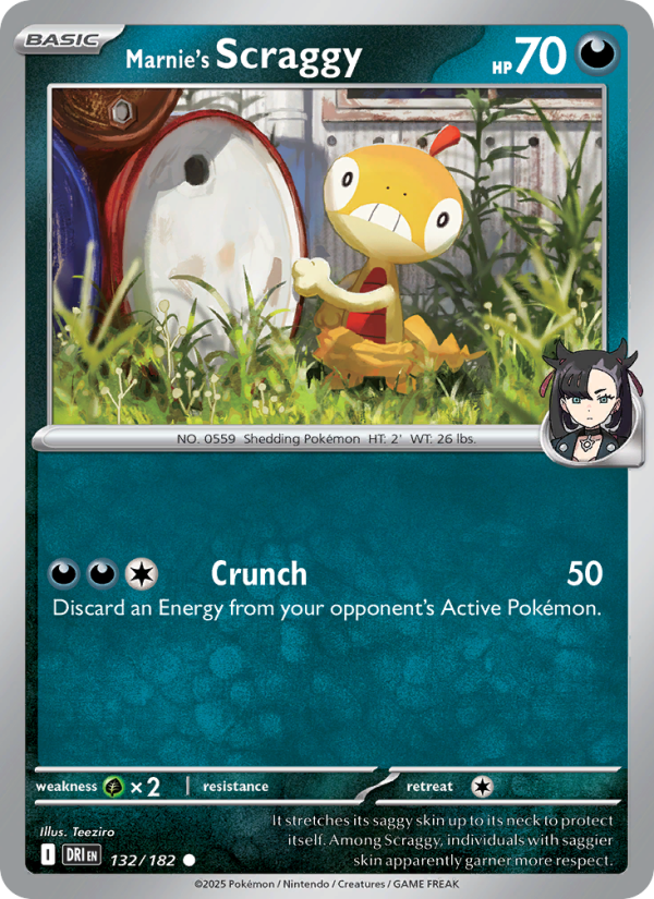 Marnie's Scraggy (132/182) Reverse Holo card image