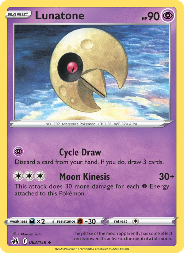 Lunatone (062/159) Reverse Holo card image