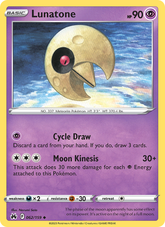Lunatone (062/159) Reverse Holo card image