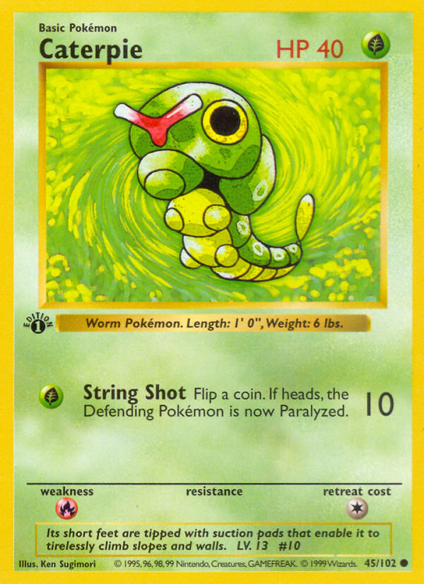 Caterpie (045/102) Reverse Holo card image