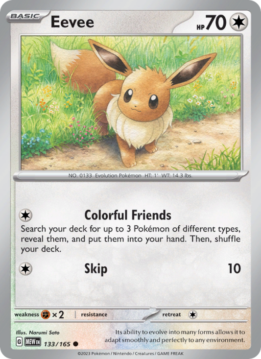 Eevee (133/165) Reverse Holo card image