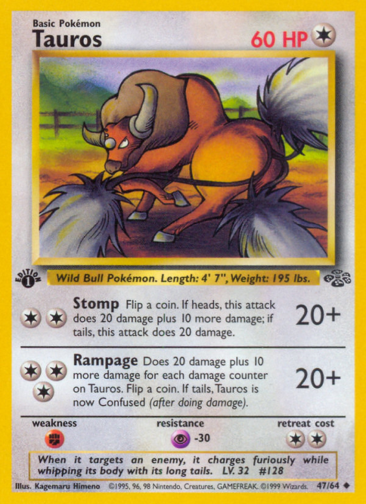 Tauros (047/64) Reverse Holo card image