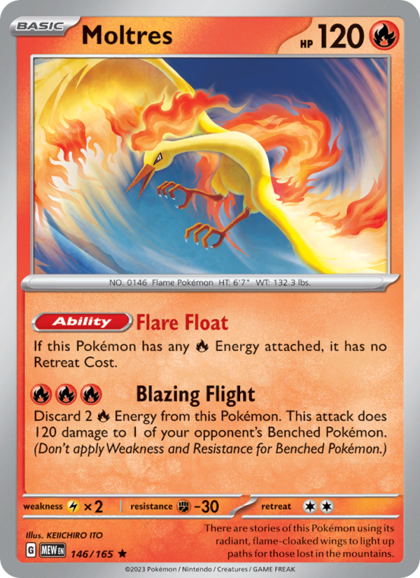 Moltres (146/165) Holographic card image