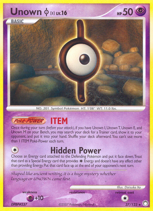 Unown I (037/122) Reverse Holo card image