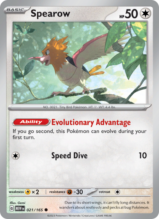 Spearow (021/165) Reverse Holo card image