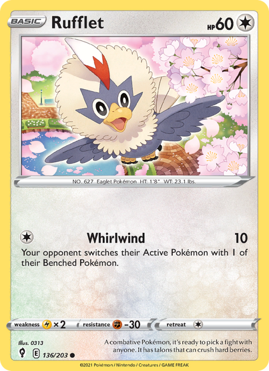 Rufflet (136/203) Reverse Holo card image