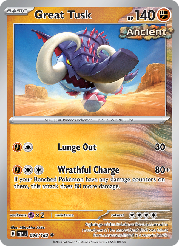 Great Tusk (096/162) Reverse Holo card image