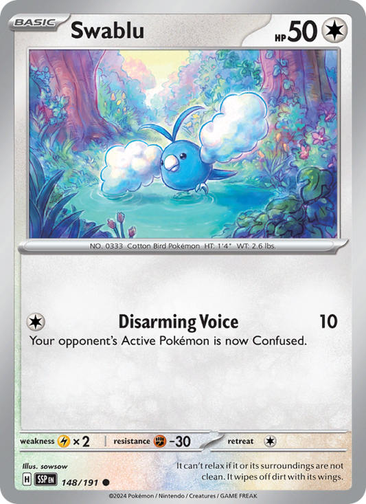 Swablu (148/191) Reverse Holo card image
