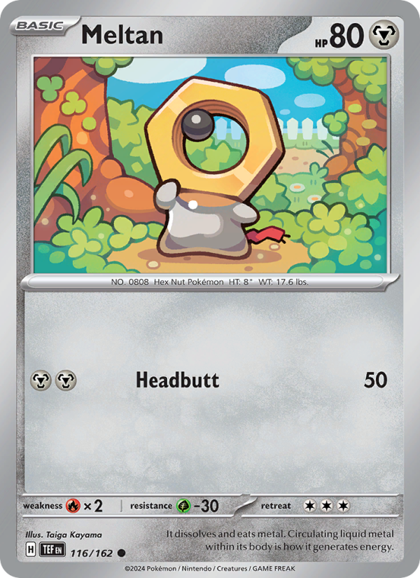 Meltan (116/162) Reverse Holo card image