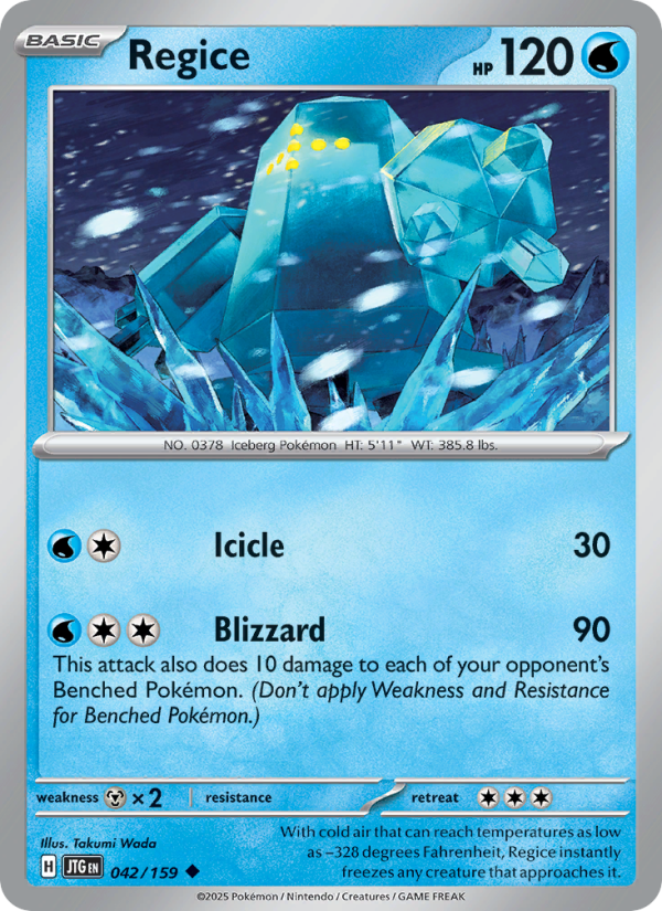 Regice (042/159) Reverse Holo card image