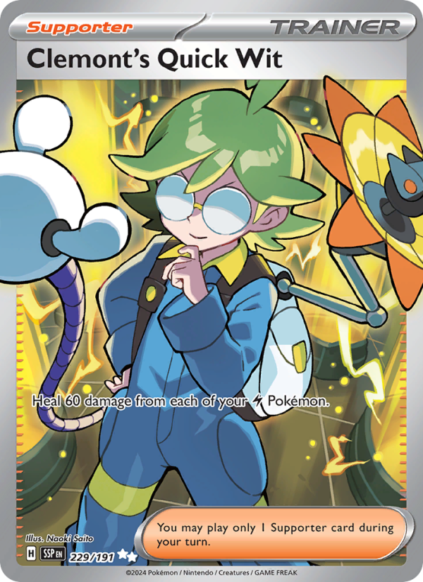 Clemont's Quick Wit (229/191) Holographic card image