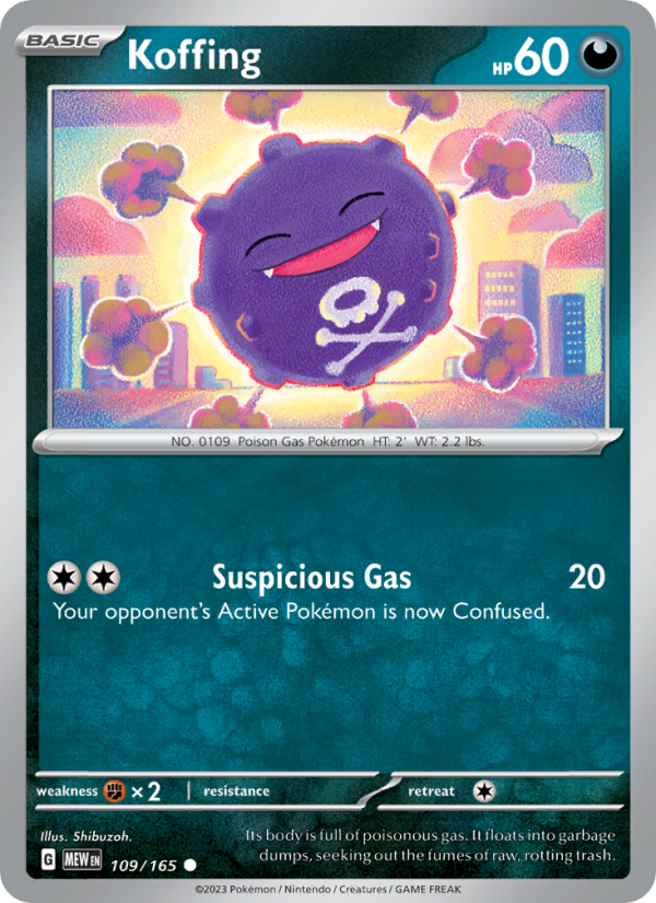 Koffing (109/165) Reverse Holo card image