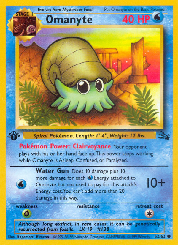 Omanyte (052/62) Reverse Holo card image