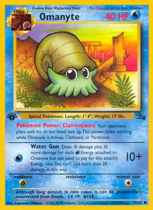 Omanyte (052/62) Reverse Holo card image