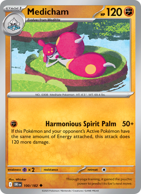 Medicham (100/182) Reverse Holo card image
