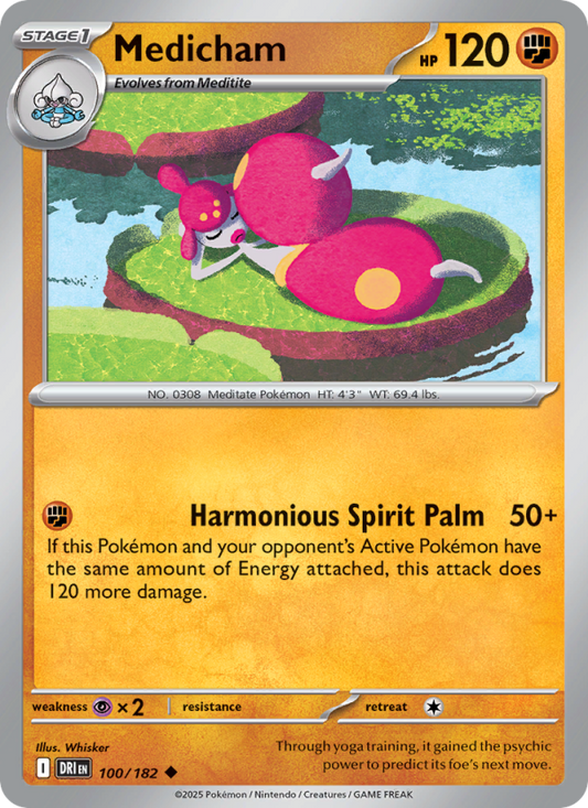 Medicham (100/182) Reverse Holo card image