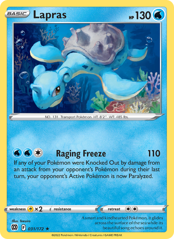 Lapras (031/172) Reverse Holo card image