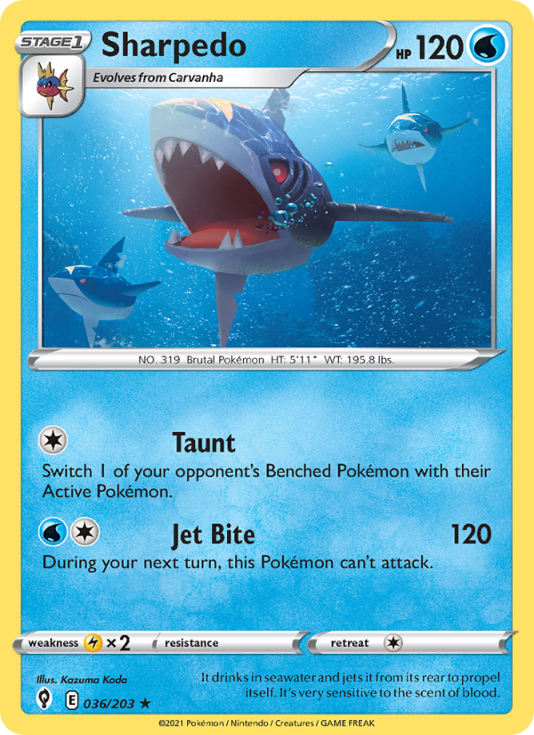 Sharpedo (036/203) Reverse Holo card image