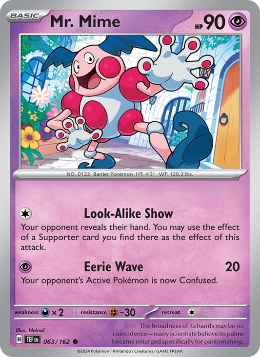 Mr. Mime (063/162) Reverse Holo card image