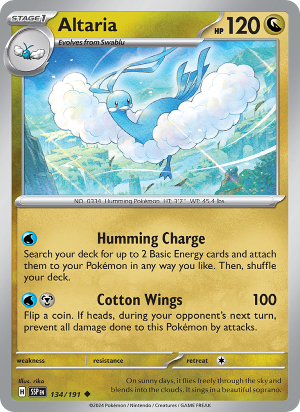 Altaria (134/191) Reverse Holo card image