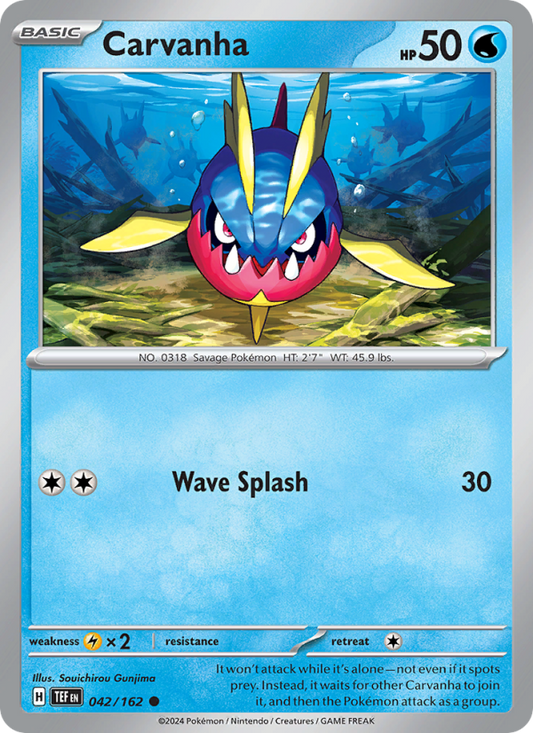 Carvanha (042/162) Reverse Holo card image