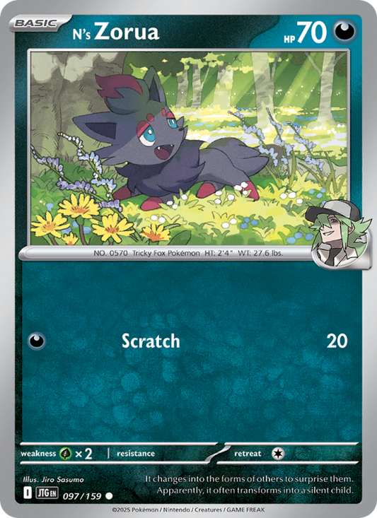 N's Zorua (097/159) Reverse Holo card image