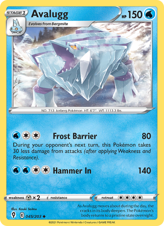 Avalugg (045/203) Reverse Holo card image