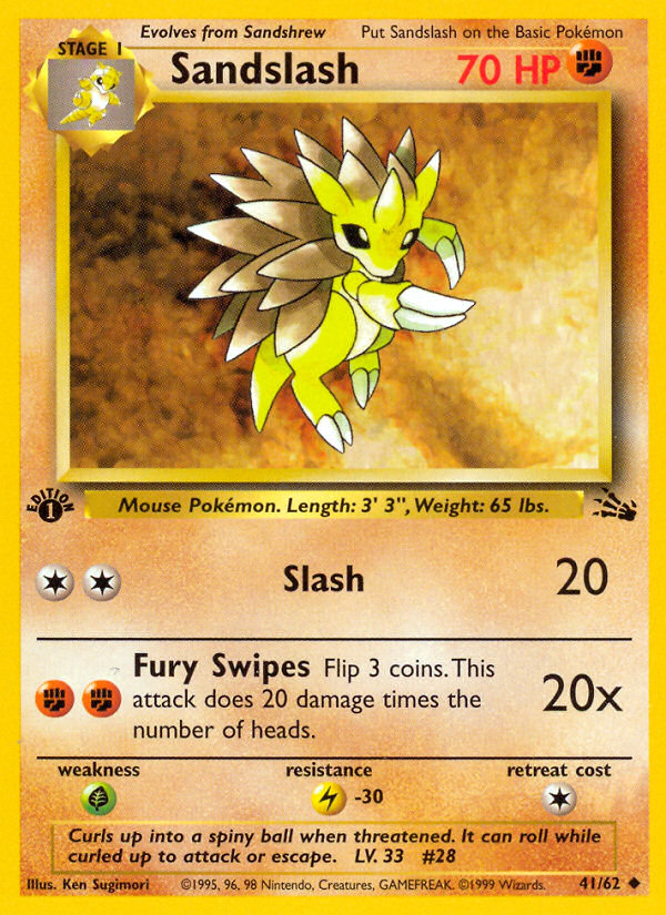 Sandslash (041/62) Reverse Holo card image