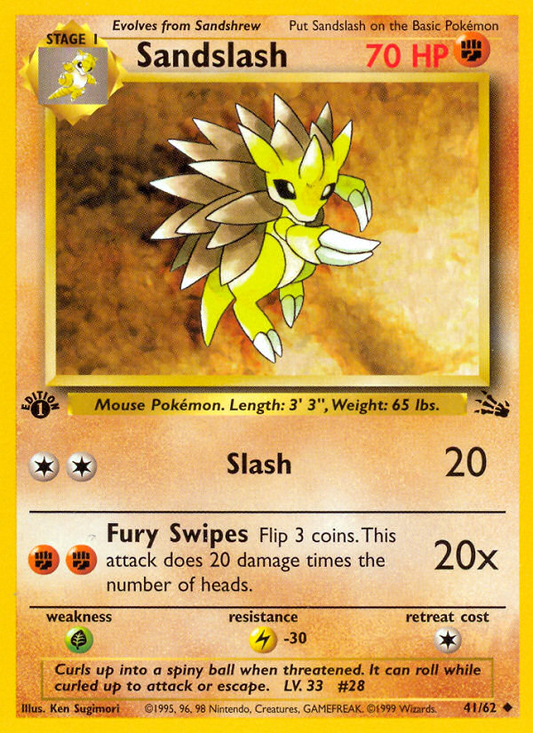 Sandslash (041/62) Reverse Holo card image