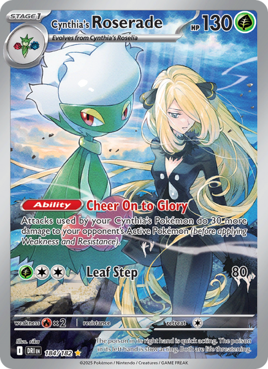 Cynthia's Roserade (184/182) Reverse Holo card image