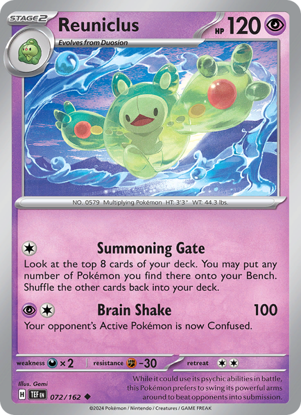 Reuniclus (072/162) Reverse Holo card image