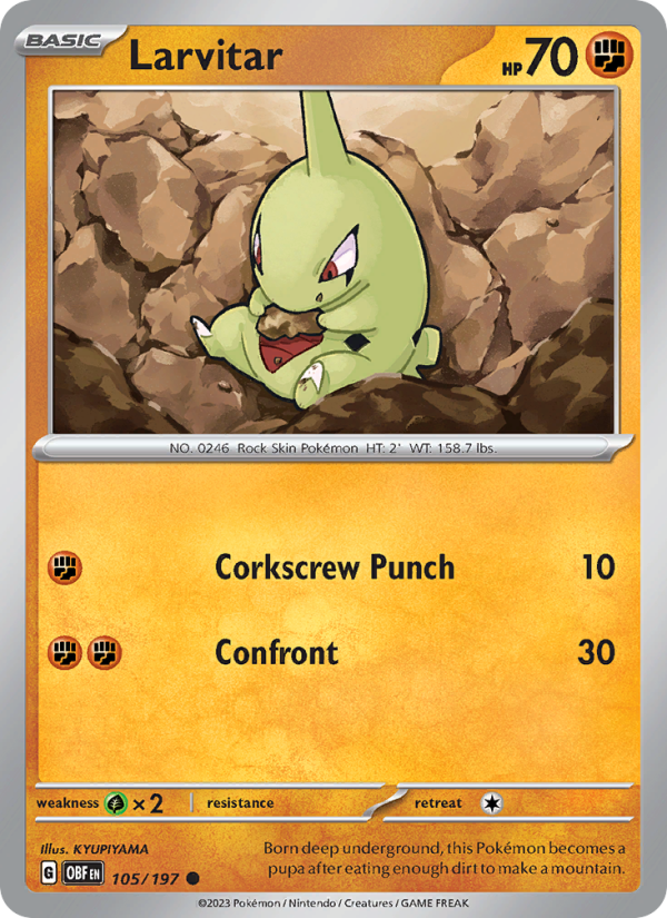 Larvitar (105/197) Reverse Holo card image