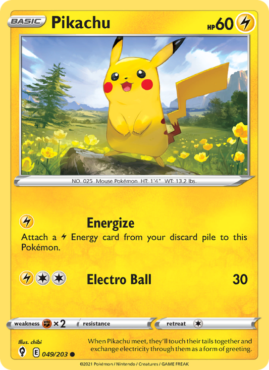 Pikachu (049/203) Reverse Holo card image
