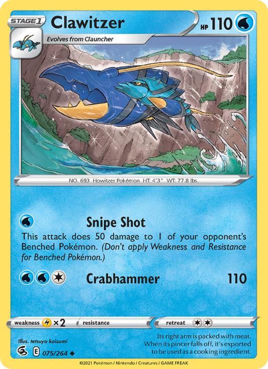 Clawitzer (075/264) Reverse Holo card image