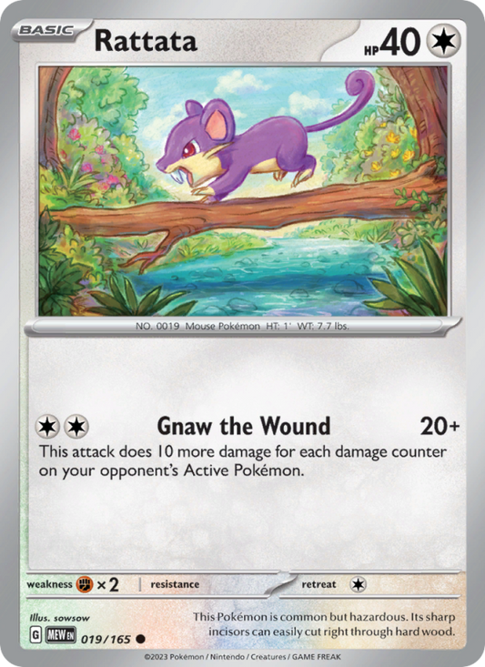 Rattata (019/165) Reverse Holo card image