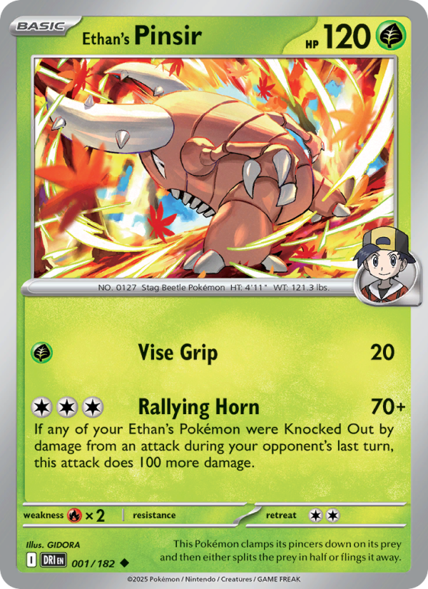 Ethan's Pinsir (001/182) Reverse Holo card image