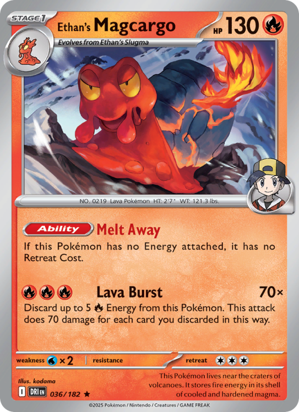 Ethan's Magcargo (036/182) Reverse Holo card image
