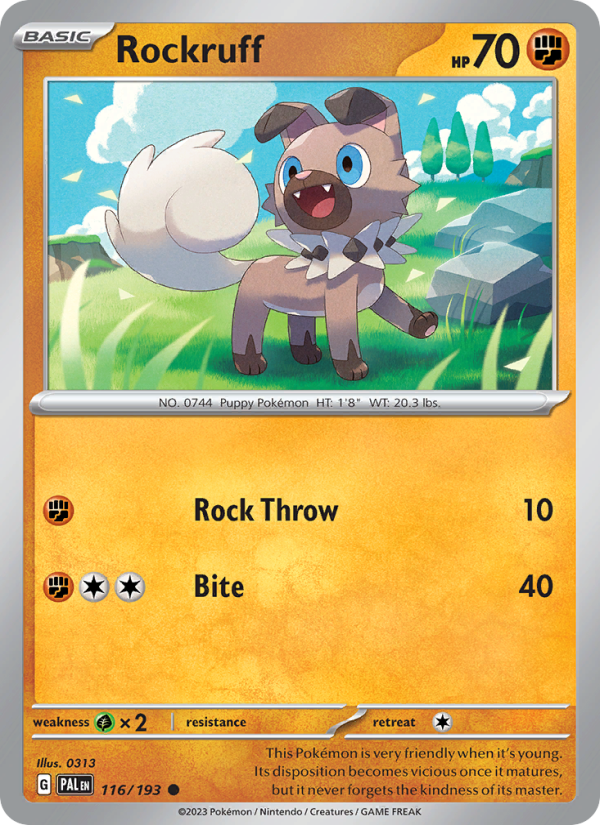 Rockruff (116/193) Reverse Holo card image