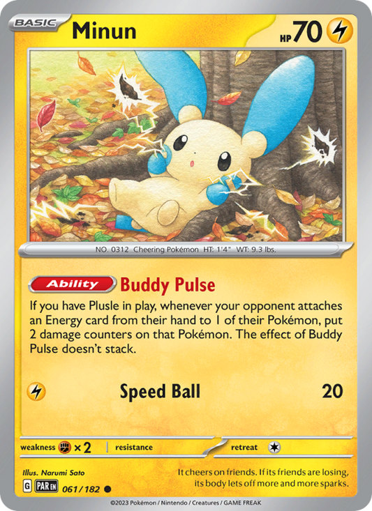 Minun (061/182) Reverse Holo card image
