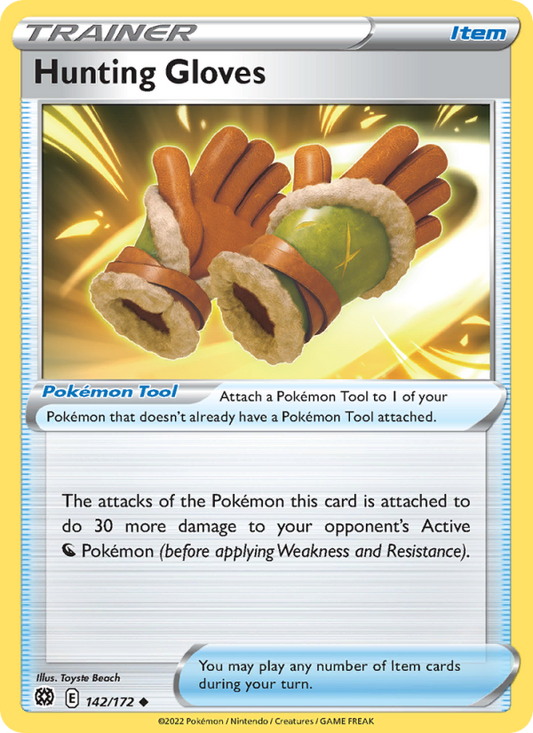 Hunting Gloves (142/172) Reverse Holo card image