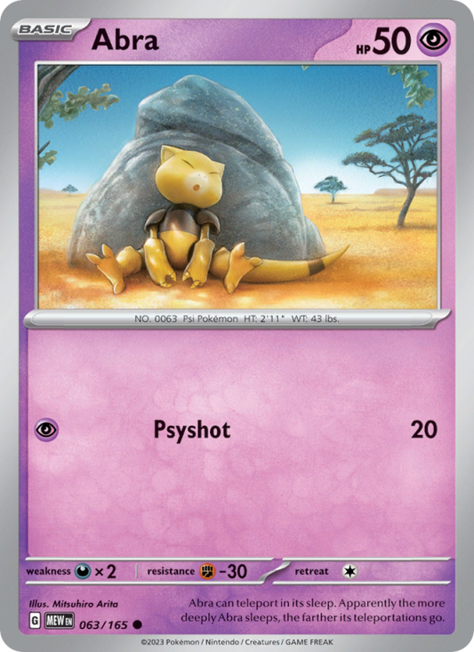 Abra (063/165) Reverse Holo card image