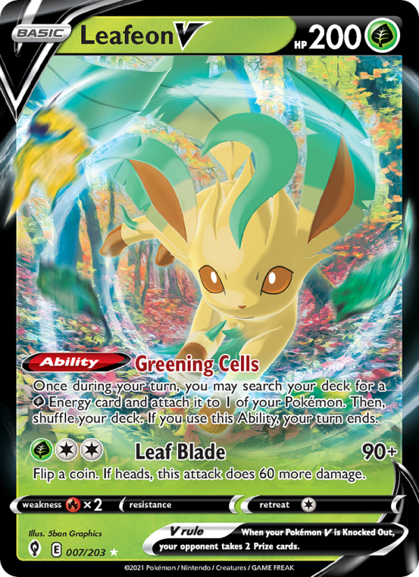 Leafeon V (007/203) Holographic card image