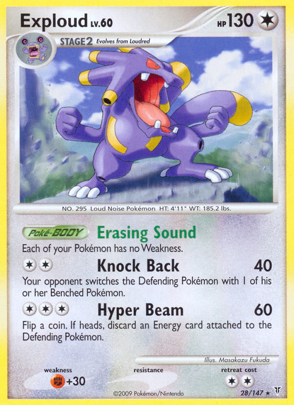 Exploud (028/147) Reverse Holo card image