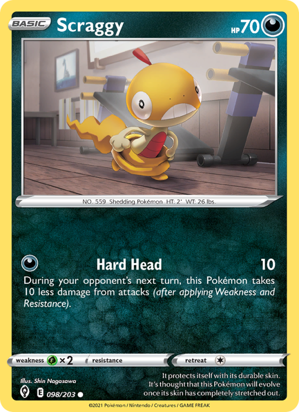 Scraggy (098/203) Reverse Holo card image