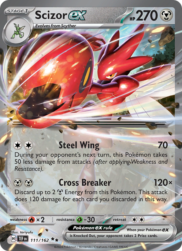 Scizor ex (111/162) Holographic card image
