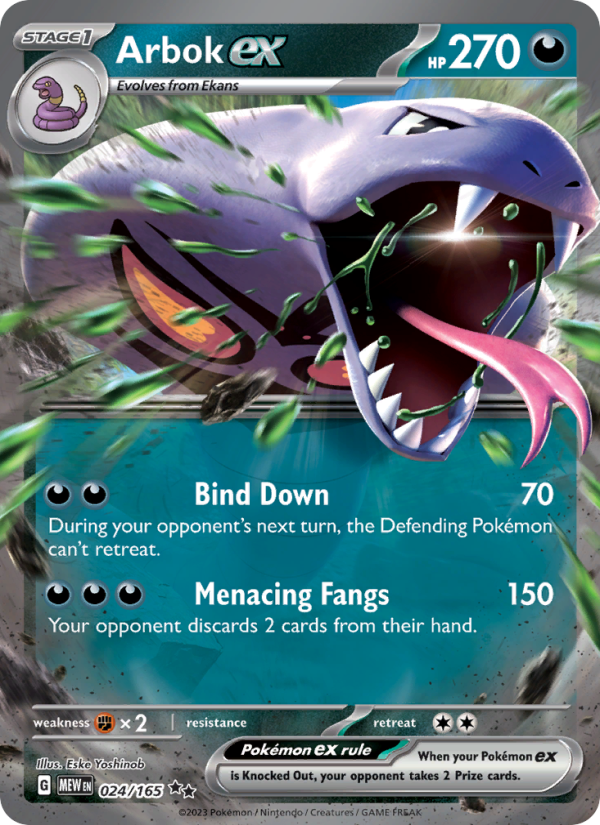 Arbok ex (024/165) Holographic card image