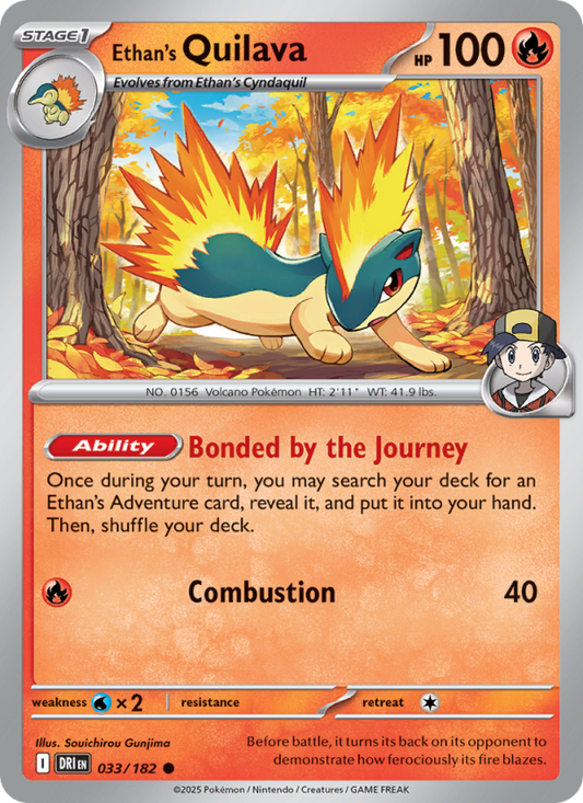 Ethan's Quilava (033/182) Reverse Holo card image